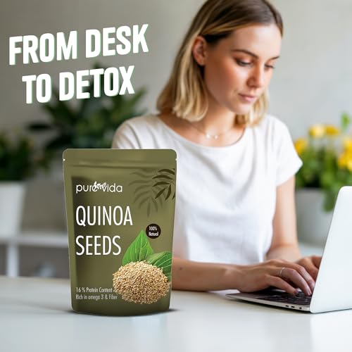 Image of Purevida Premium Quinoa Seeds 1Kg | 100% Wholegrain Superfood | High in Protein, Fiber & Essential Nutrients | Gluten-Free Ideal for Weight Management | Perfect for Salads, Breakfast & Healthy Meals