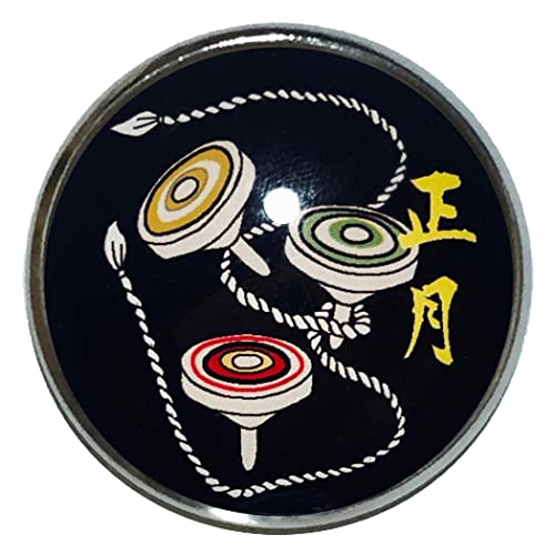 お正月 ピンバッジ 助六 独楽 A 新年 明けましておめでとう 賀正