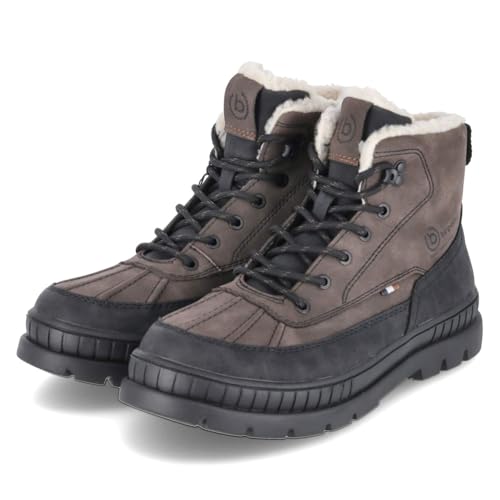 bugatti Homme 321-aga54 bottes doublure chaude en cuir noir