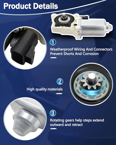 80-03129-90 Step Replacement Parts, Electric Side Step Replacement Motor Fit for Ford Super Duty 1999-2007, GM 2007-2013, Ford F-150 2001-2008, Hummer, Dodge Vehicles Electric Steps