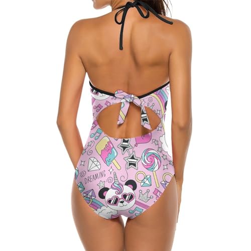 Monokini costume de natation panda licorne pour piscine et mer - 2