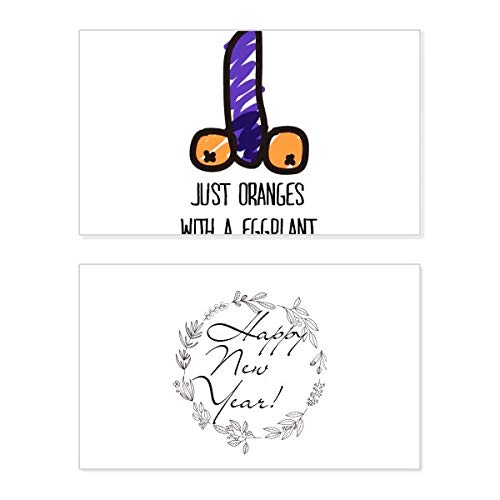 Tarjeta de felicitación para año nuevo con diseño de berenjena original