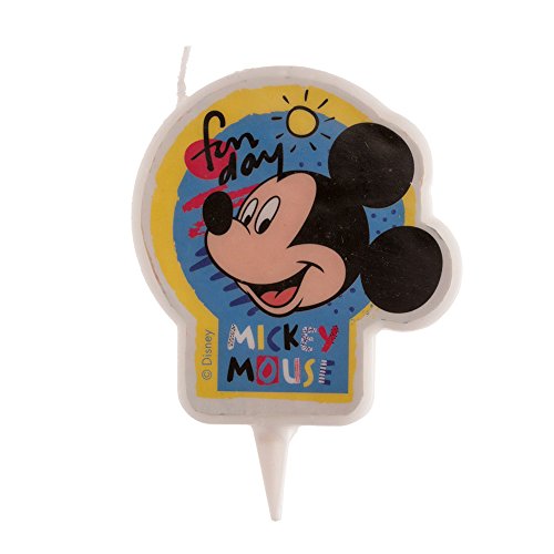 Dekora - Bougies d'Anniversaire Originales | Bougie d'Anniversaire en 2D de Mickey Mouse pour Gâteaux d'Enfants - 7 cm