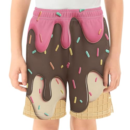 panksolu Boys Shorts Casual Athletic Shorts Elastic Waist with Pockets Teens Summer Track Shorts for Outdoor Activity 7-15Y2