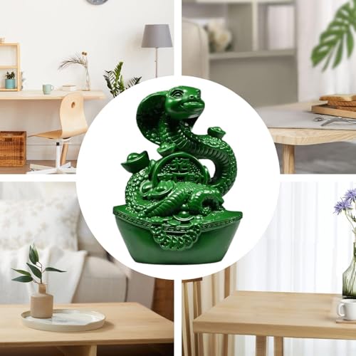 Statue de serpent chinois en bois sculpté pour décoration de table