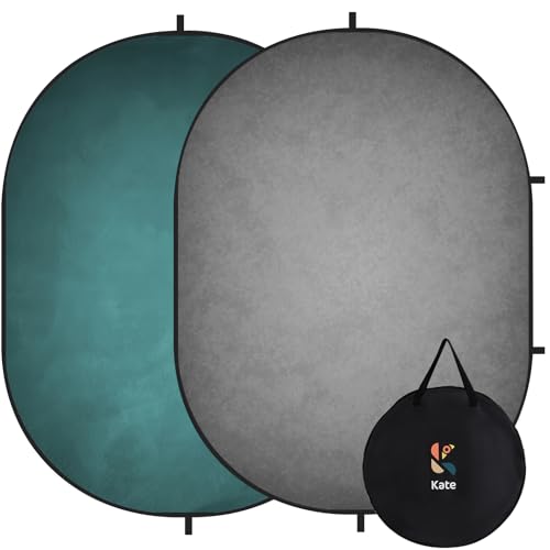 Toile de fond pliable Kate gris et vert mars pour photographie de studio