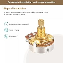 sourcing map Audio Taper Potentiomètre B500K 3 broches 1/4″ de diamètre pour guitare électrique basse - Les Beatles, Paul McCartney, John Lennon, RIngo Starr, George Harrison sourcing map Audio Taper Potentiomètre B500K 3 broches 1/4" de diamètre pour guitare électrique basse – Image 4