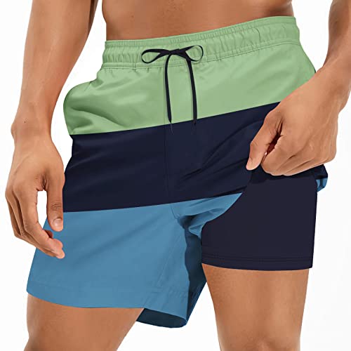 Cozople Mens Bathing Suit With Compression Liner Swim Trunks 7 Inch Inseam Swimming Shorts Stripe Bathing Suit Boxer Brief Lined Swimsuit Xl #TOP25