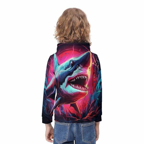 Sweat Requin 3D imprimé graphique relief ado hiver - 4