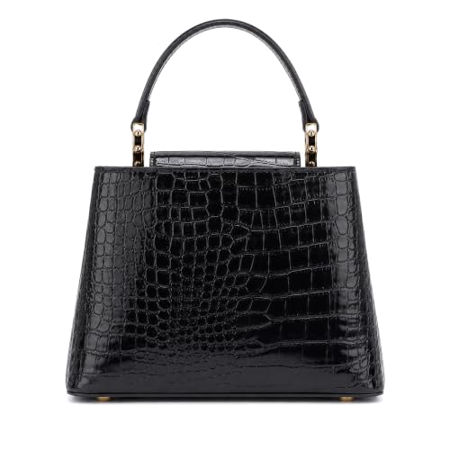 Image of TRBSXRT Small Satchel Bag for Women - Crocodile Leather Purse Classic Crossbody and Shoulder Bag