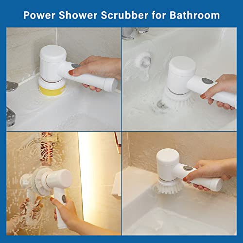 Electric Spin Scrubber,Electric Cleaning Brush With 3 Brush Heads,Cordless Portable Scrub Brush,Handheld Shower Scrubber Suitable For Bathroom/Tiles/Floor/Bathtub/Kitchen #TOP2