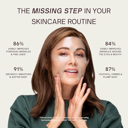 Dermaclara Face Patches Kit - Anti Wrinkle Patches for Forehead, Smile Lines, Silicone Anti-Wrinkle Frown Line Treatment, Up to 30 Uses - Kit: 1 Forehead, 2 Mouth, 2 Eye Patch & 1 Patch Prep Cleanser