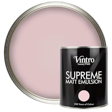 Vintro | Luxury Matt Emulsion | Smooth Chalky Finish | Multi Surface Paint | for Walls, Ceilings, Wood and Metal | 1L (Light Pink)