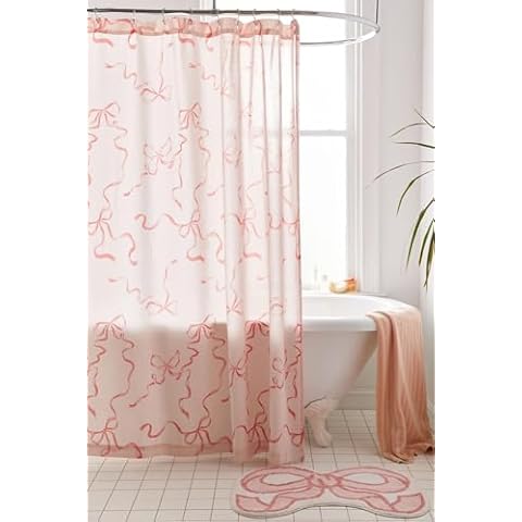 Luxape Coquette Pink Bow Shower Curtain Cover