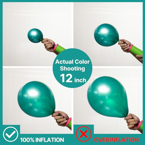Image of PartyWoo Metallic Green Balloons 100pcs Different Sizes of 18 12 10 5 Inch Chrome Green Latex Balloons for Graduation Jungle Dinosaur Forest Baby Shower Birthday Party Decorations Green-G103