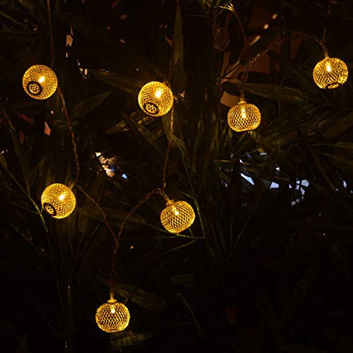 Image of MIRADH 14 Bulb Shape Led Lantern 16ft Long Lantern Fairy Lights Diwali Christmas String Lights Outdoor Decorative Lights for Garden,Home,Party,Bedroom (Warm White Golden Ball)