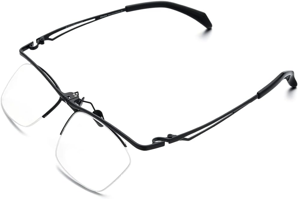 180° Flip Titanium Glasses Frame for Men,Square Eyewear Optical Eyeglasses F8043
