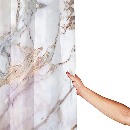 Rideau de douche rideau baignoire marbre rose blanc 183x183
