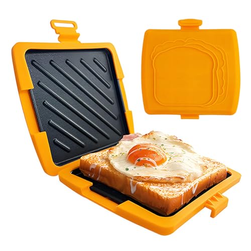 Sandwich Press - Utensilios De Cocina Resistentes Al Calor,Sartén Tostadora Queso Microondas Press Multiusos,Para Pan Empanada Quesadilla Desayuno Casa Viaje Preparación Alimentos