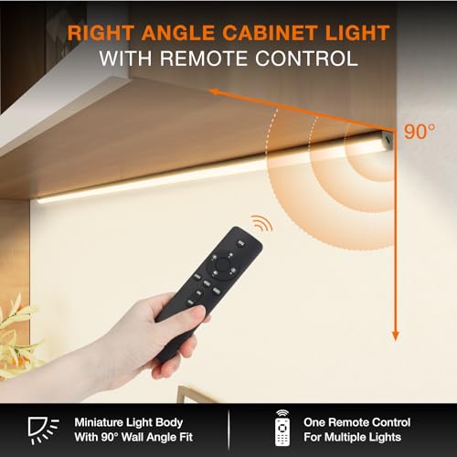 Image of Under Cabinet Lights Remote Control, Magnetic Dimmable Closet Lights,USB Rechargeable Wireless LED Shop Light,Ceiling and Under Counter Lights for Kitchen (Black, 60CM-2 Pack)