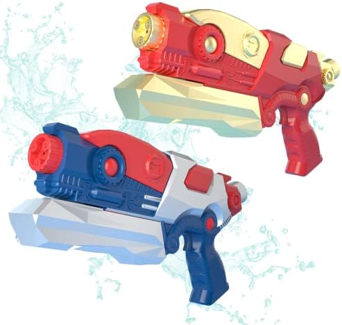 JoyPlanet Superhero Water Gun Long Range 2 Packs Squirt Gun Water Fighting Summer Toy Beach Party Swimming Pool Outdoor Play Gift for Boys Girls Children Kids Age 3 4 7 8+