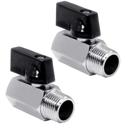 Beduan 1/2 NPT Brass Mini Ball Valve Female to Male Shut-Off Valve(Pack of 2)