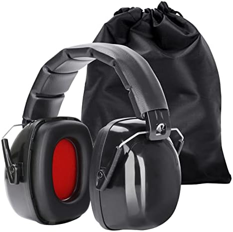 BJKing Noise Reduction Safety Ear Muffs, Hearing Protection Earmuffs with Adjustable Headband, NRR 28dB Noise Sound Protection Headphones for Shooting Mowing Construction Woodwork Adult Kids Autism