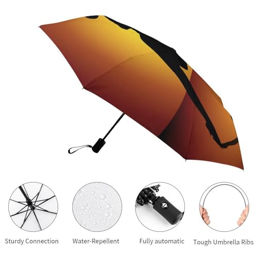 Parapluie pliant automatique compact motif melon d'eau - 3