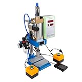 RATTMMOTOR STL-63 110V Pneumatic Punch Press Machine with Controller and Double Button, Small Desktop Punching Press Hand Machine 0.5-0.8Mpa Operation Pressure 200KG