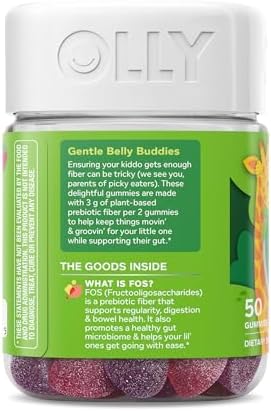 OLLY Kids Friendly Fiber Gummy, Digestion Support,* 3g Prebiotic Fiber FOS, Kids Chewable Supplement, Berry Brilliant Flavored, 25 Day Supply - 50 Count — view 10