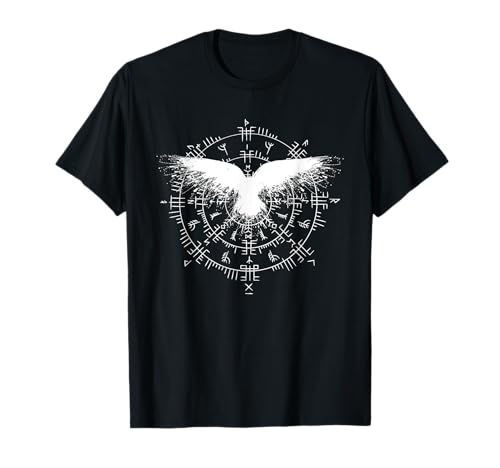 Viking Raven Odin Runes Vegvisir T-Shirt