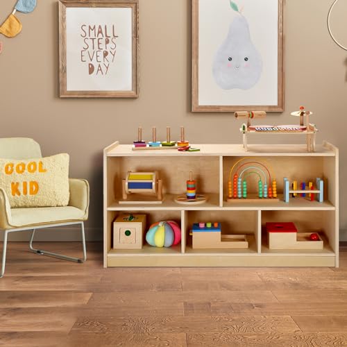 WINGYZ Wooden Storage Cabinet, 5-Section Montessori Bookshelf, Kids Toy Storage Organizer Book Shelf for Kids Rooms, Classroom, Playroom, Nursery, Preschool Book Shelves by WINGYZ - Image 3