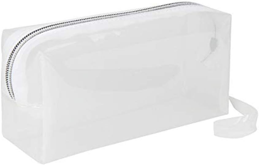 Demarkt Pencil Case Clear Exam Simple High Capacity Pencil Case PVC Transparent Zip Pencil Pouch Cosmetic Bag Purse Pack of 1