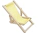 Egurs Miniatura składany kosz plażowy w paski, z drewna, mini leżanka w czasie wolnym, do domku ogrodowego, akcesoria ogrodowe, żółte paski