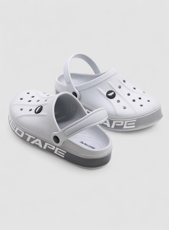 Image of Red Tape Mens Lightweight EVA Clogs Slip-On Comfortable Casual Footwear with Adjustable Back Strap and Anti-Slip Outsole