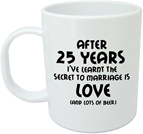 After 25 Years I've Learnt The Secret to Marriage - 25th Wedding Anniversary Gifts Mug for Husband by LOLMUGS