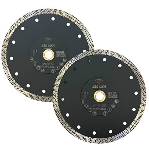 (2 Pack) ALSKAR DIAMOND USA ADLCPM 7 inch Super Thin Tile Saw Diamond Blade for Cutting Porcelain Tiles Granite Marble Ceramics (7 - 2pcs)