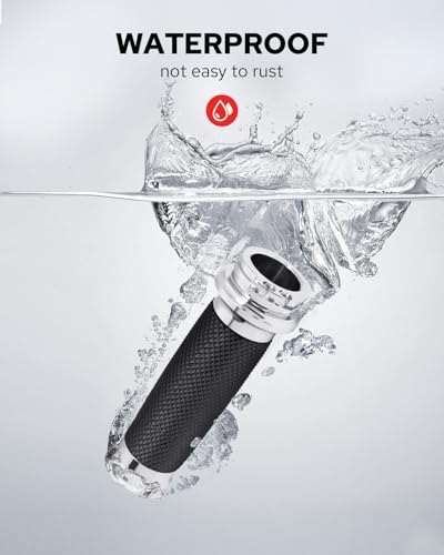 Benlari 1 Inch Motorcycle Hand Grips Handlebar Grips Cable Throttle Fit for Harley Davidson Sportster Touring Street Glide Road Glide Dyna Softail 883 1200, Chrome - Thumbnail 3