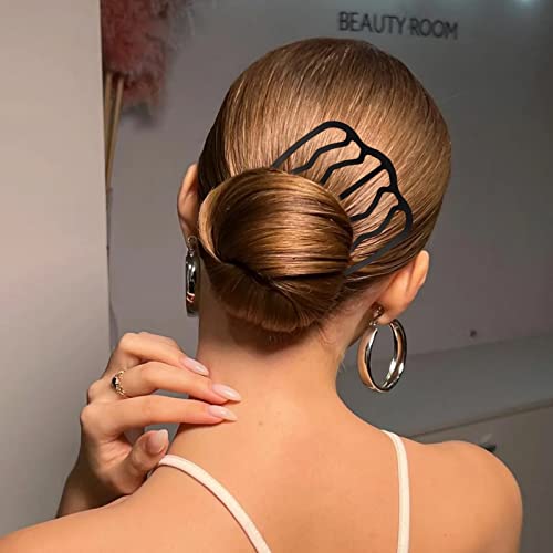 Dazzhues 7 Piece Hair Fork Clip Hair Side Combs Metal Hair Pins U Shape Hair Combs Hair Clip Stick For Updo Bun Diy Hair Tool For Vintage Hairstyle French Hair Accessories (Black) #TOP1