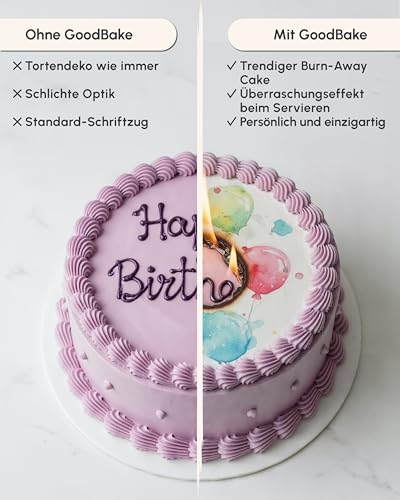 GoodBake Oblatenpapier, 25 Blatt, DIN A4, Esspapier zum Bedrucken, Bemalen, Wafer Paper, essbare Tortendeko, Fototorten, vegan, glutenfrei