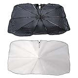 Pare Soleil Voiture pour Porsche Cayenne 2010 2024, Rotatable 360°, Tige Flexible, 10 Armatures, Anti UV, Isolation Thermique, Découpe Rétroviseur, Étui Cuir