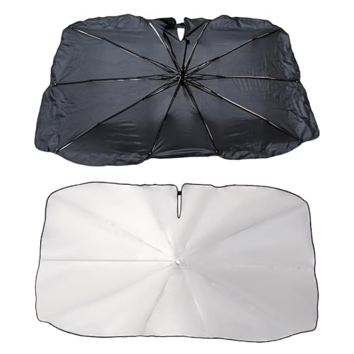 Pare Soleil Voiture pour Rolls-Royce Ghost, Rotatable 360°, Tige Flexible, 10 Armatures, Anti-UV, Isolation Thermique, Découpe Rétroviseur, Étui Cuir