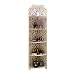 Produktbild Regal Eckregal 5 Tiers Artikelregal Weiß Montage Regal, Moderne Geschnitzte Lagerregal Organizer Regal für Wohnzimmer Badezimmer WC