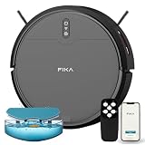 fika Sense Robot Aspiradora y Trapeador 2 en 1 Ultra Delgado, Alexa, Negro