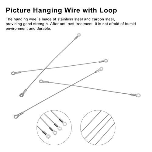 ZJchao 4PCS Cable Colgante para Luz Duty para Marcos de Fotos, Carteles y Cortinas, Capacidad de Carga 33 lbs miniatura 4