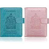 WALNEW 2 Packs RFID Blocking Passport Holder Travel Wallet Cover Case