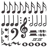 WESIEVYA Juego de Imanes de Notas Musicales Magnéticas de Doble Cara para Enseñanza en Pizarras, Material Magnético Color Café, Aplicación y Remoción Sencilla