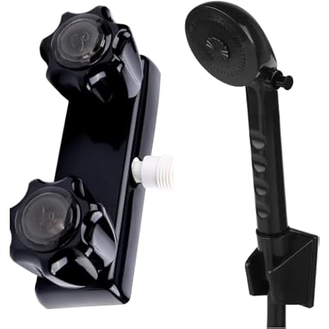 RV Shower Faucet with Hose and Head Set, RV Shower Head withHose, RV Shower Faucet/Diverter Cover