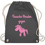 In der Farbe Dunkelgrau und Größe Unisize findest du das perfekte Textil: Geschwister-Liebe turnbeutel