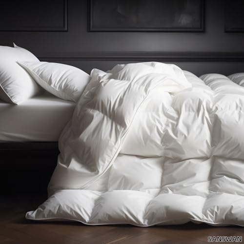 SANSWAN Luxury Goose Down Comforter Queen Size Fluffy Duvet Insert by SANSWAN - Used condition - Image 2